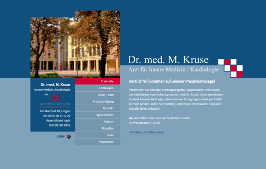 Praxishomepage Dr. Kruse, Lingen